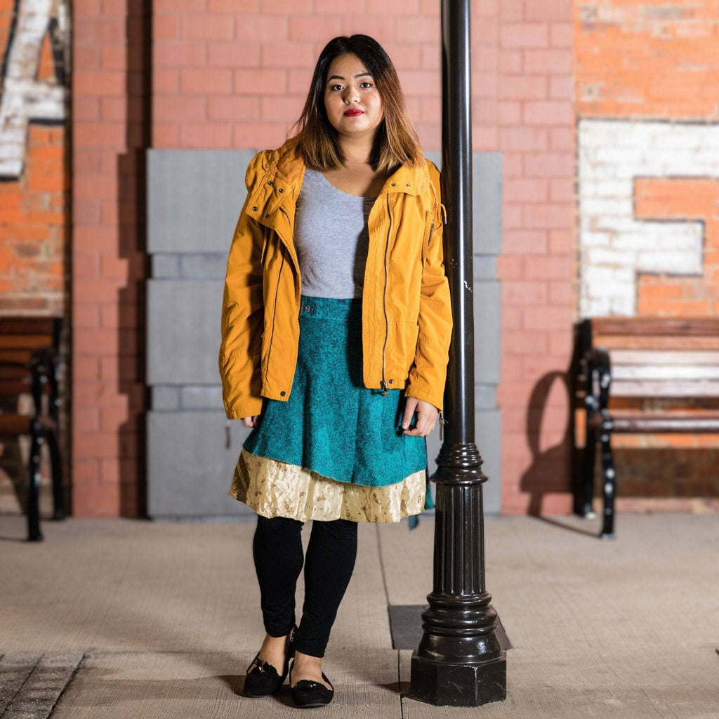 Darn Good Yarn Knee-Length: "Mini" Sari Wrap Skirts — side view