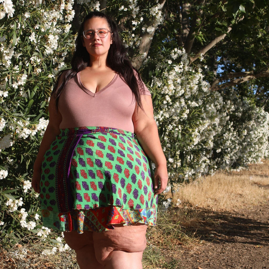 Darn Good Yarn Knee-Length: "Mini" Sari Wrap Skirts — color detail