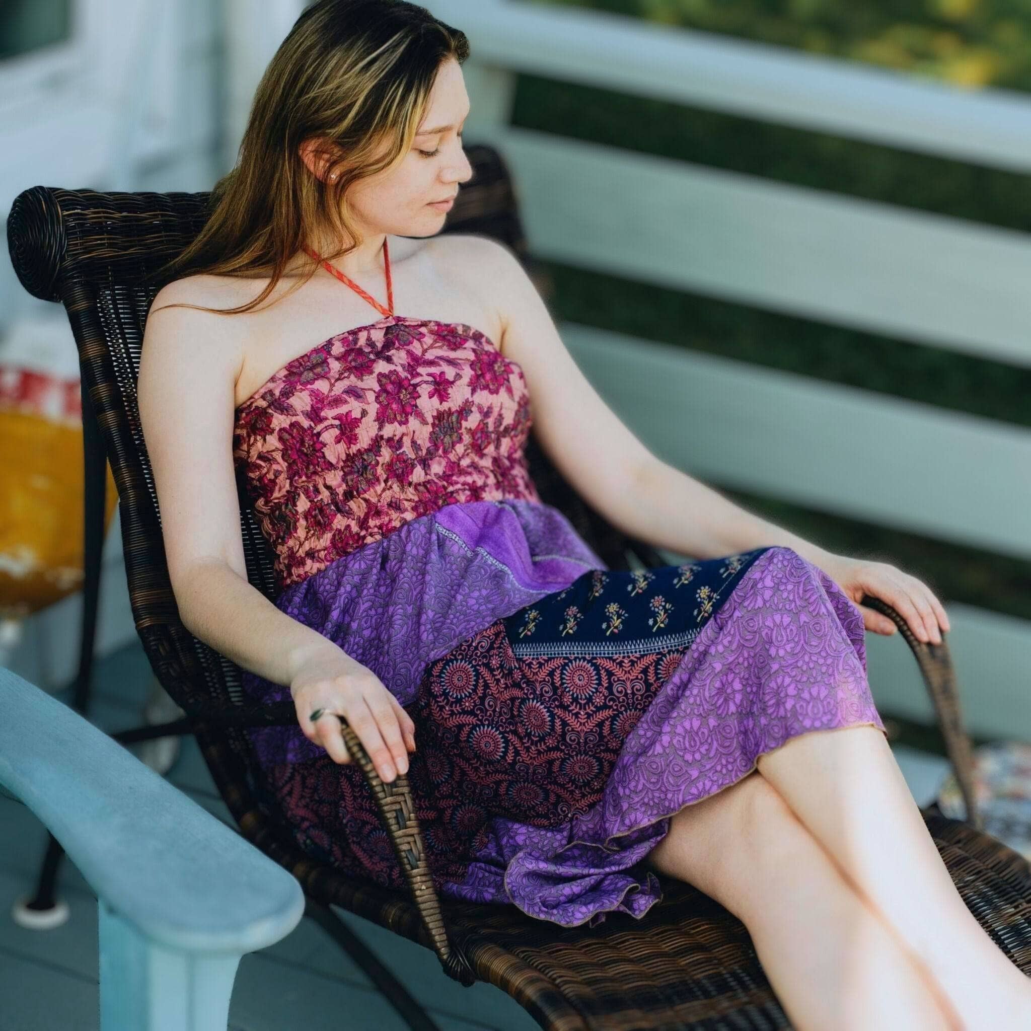 Darn Good Yarn Sedona Patchwork Dress — lifestyle context