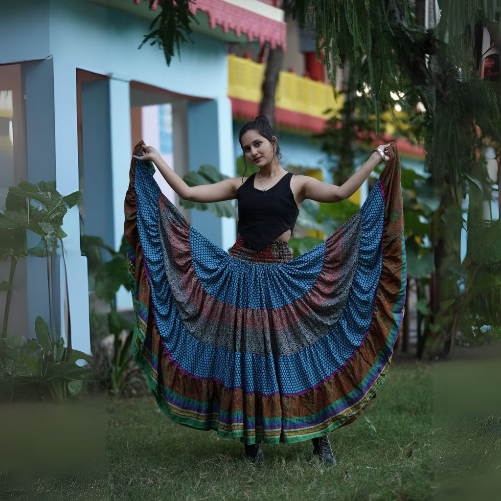Darn Good Yarn Limited Edition: Woodstock Dreams Fiesta Sunset Skirt — clothing and accessories category context