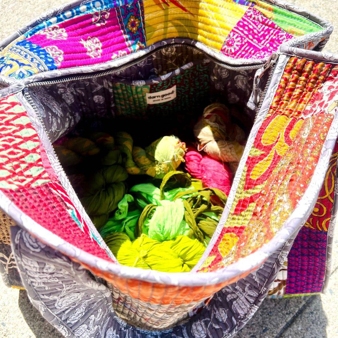 Darn Good Yarn Quilted Cotton Tote — clothing and accessories category context