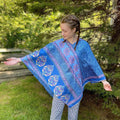 Darn Good Yarn Darn Good Yarn Recycled Sari Hooded Poncho — main product shot