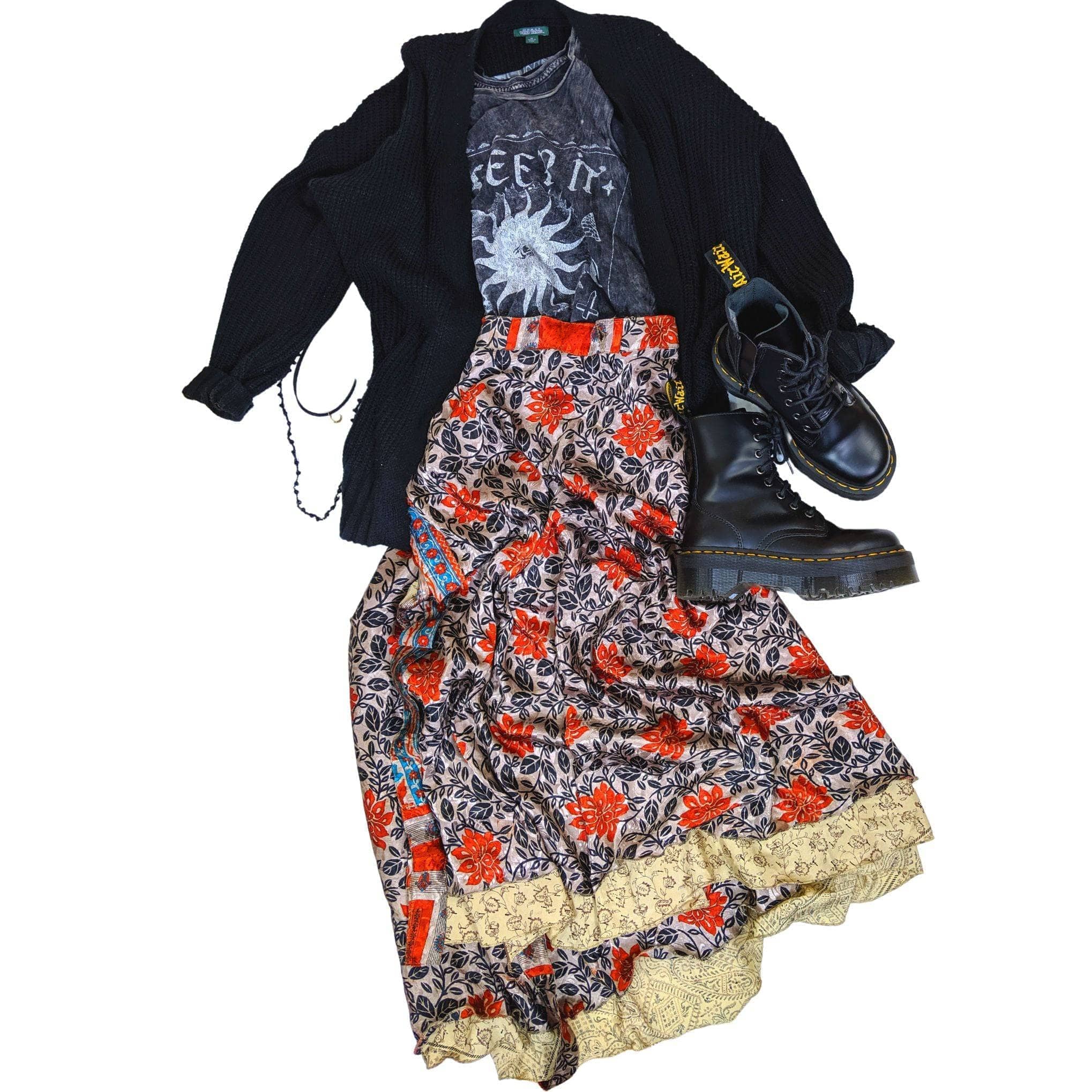 Darn Good Yarn Sari Wrap Skirts - Discovery 3-Pack — fabric or material detail