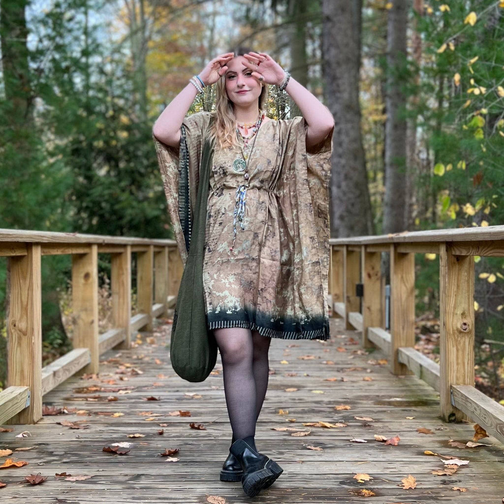Darn Good Yarn Aanya Adjustable Short Kaftan — fabric or material detail