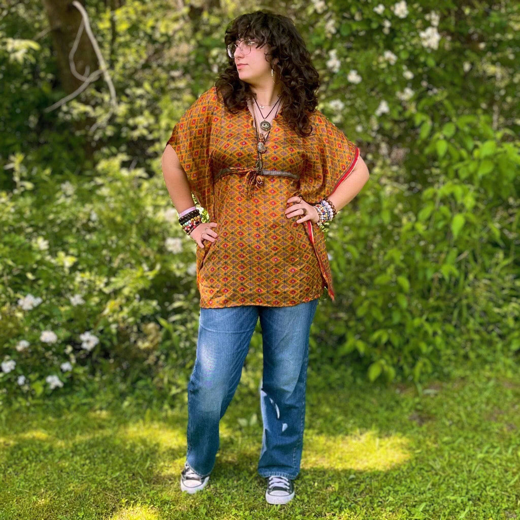Darn Good Yarn Aanya Adjustable Short Kaftan — lifestyle context
