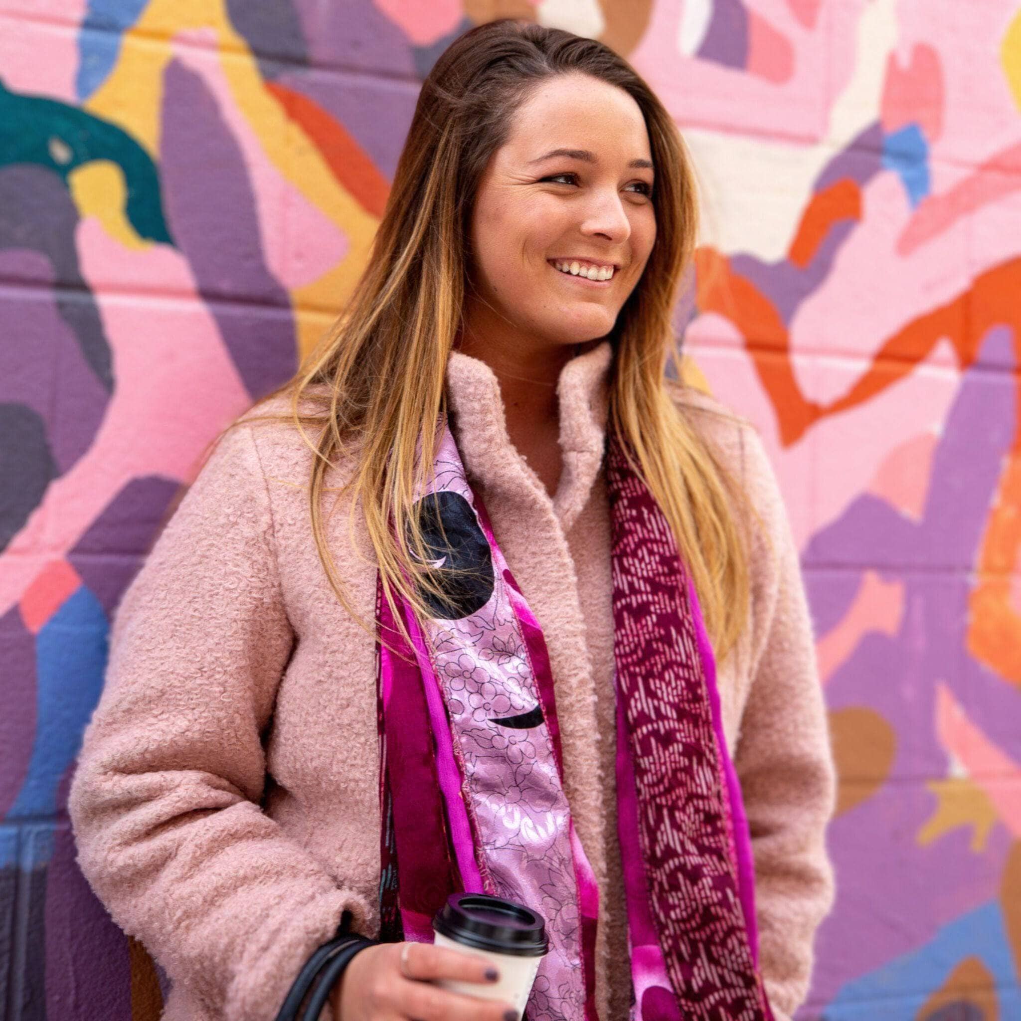 Darn Good Yarn The Original Medley Scarf. ♻️ Made from Sari Magic — lifestyle context
