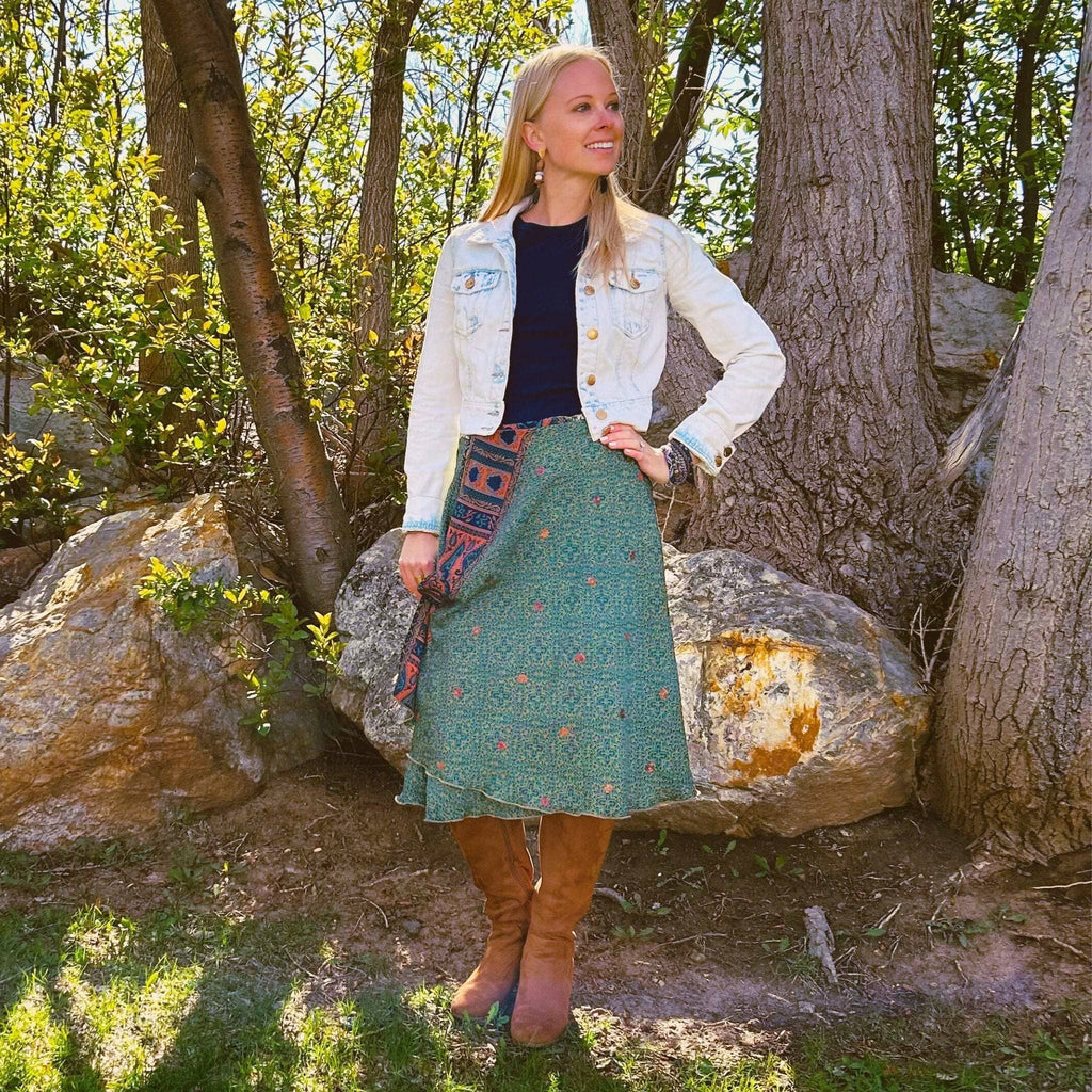 Darn Good Yarn The Original Sari Wrap Skirt — back view