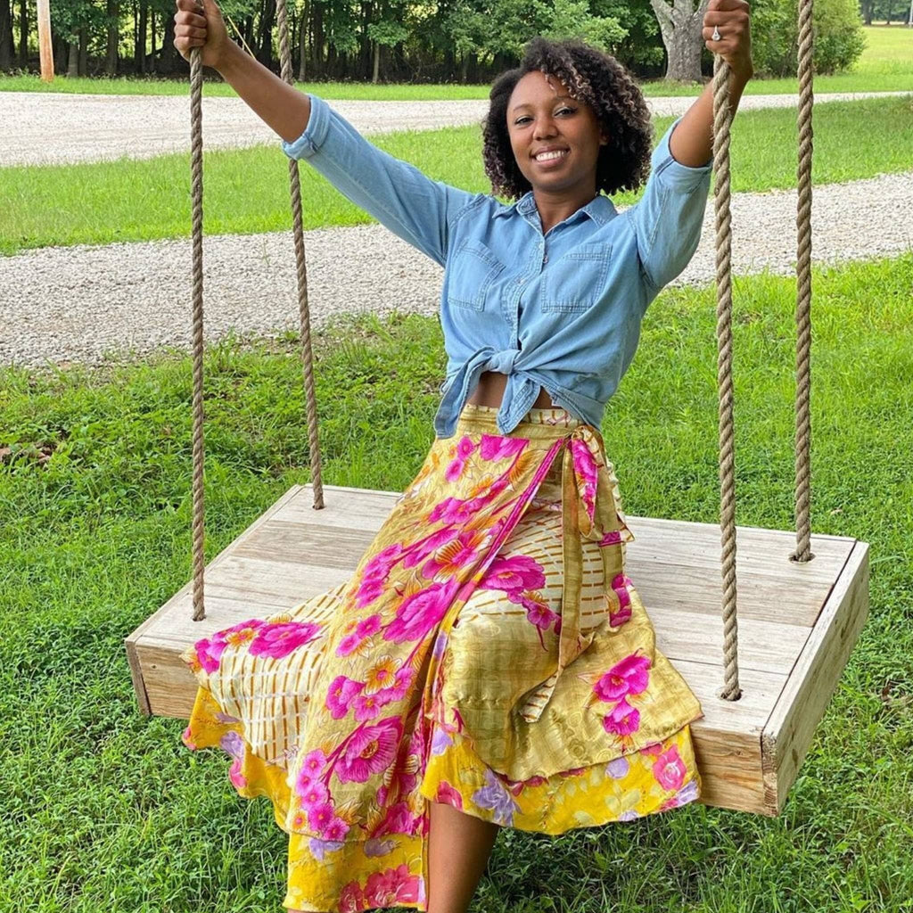 Darn Good Yarn The Original Sari Wrap Skirt — color detail