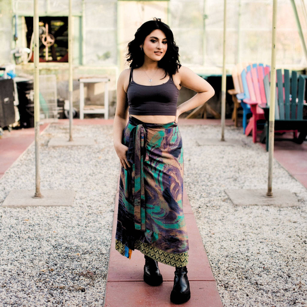 Darn Good Yarn The Original Sari Wrap Skirt — alternative angle