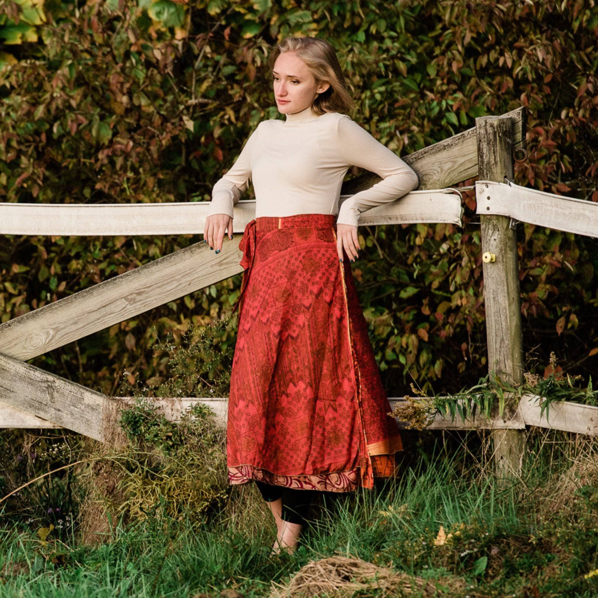 Darn Good Yarn The Original Sari Wrap Skirt — in-use photo