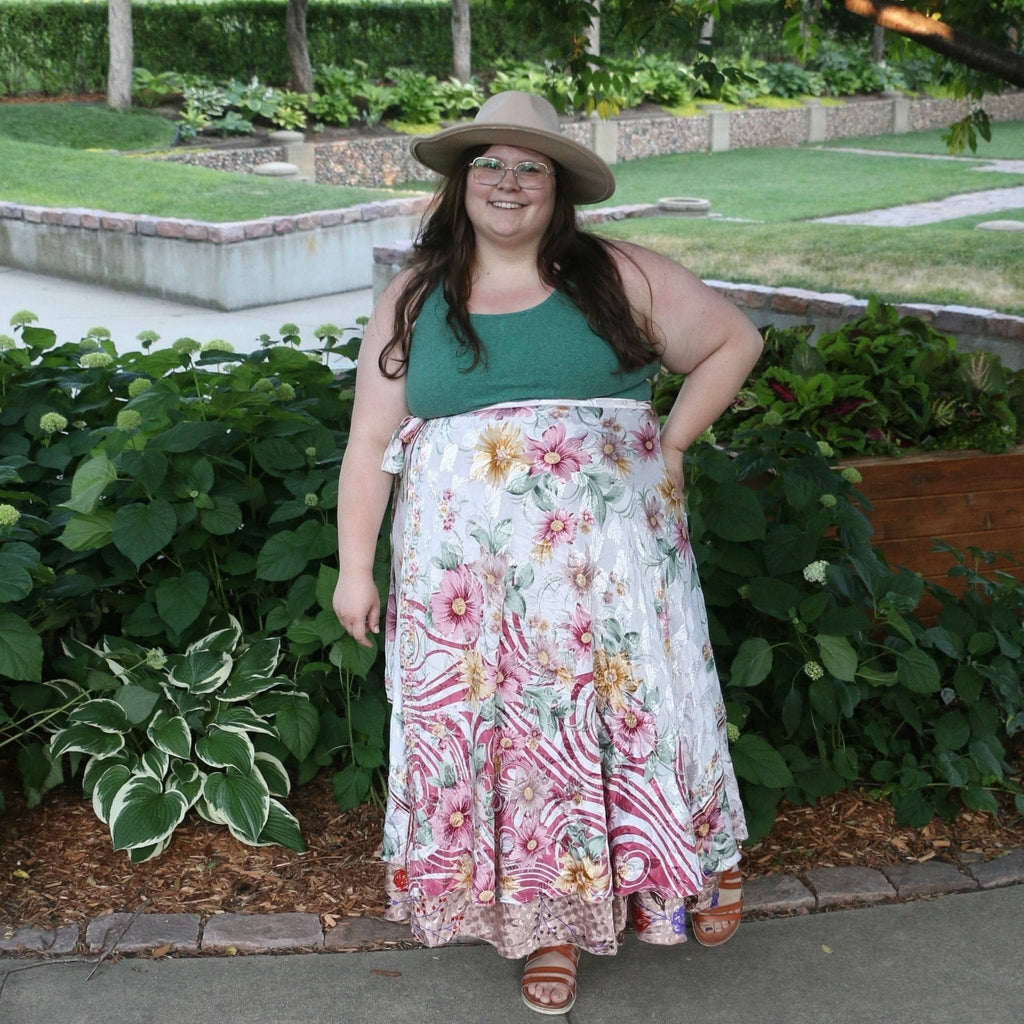 Darn Good Yarn Made With Love: The Original Sari Wrap Skirt — product on model