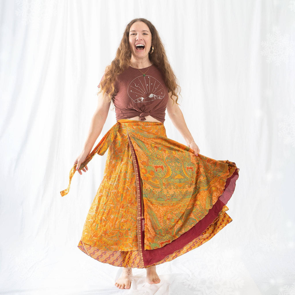 Darn Good Yarn Made With Love: The Original Sari Wrap Skirt — fabric or material detail