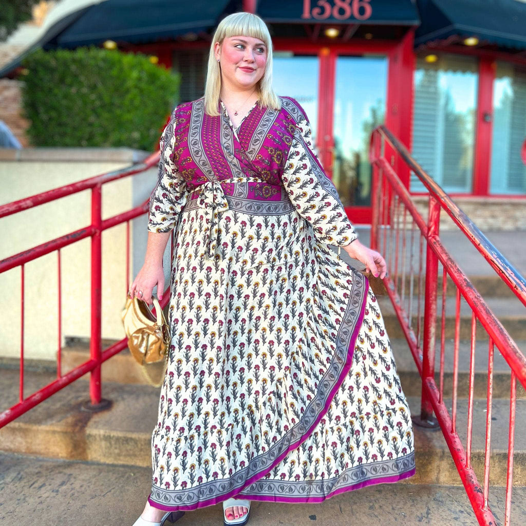 Darn Good Yarn Zaria One-of-a-Kind Wrap Dress – Handmade, Sustainable, Stunning — lifestyle context