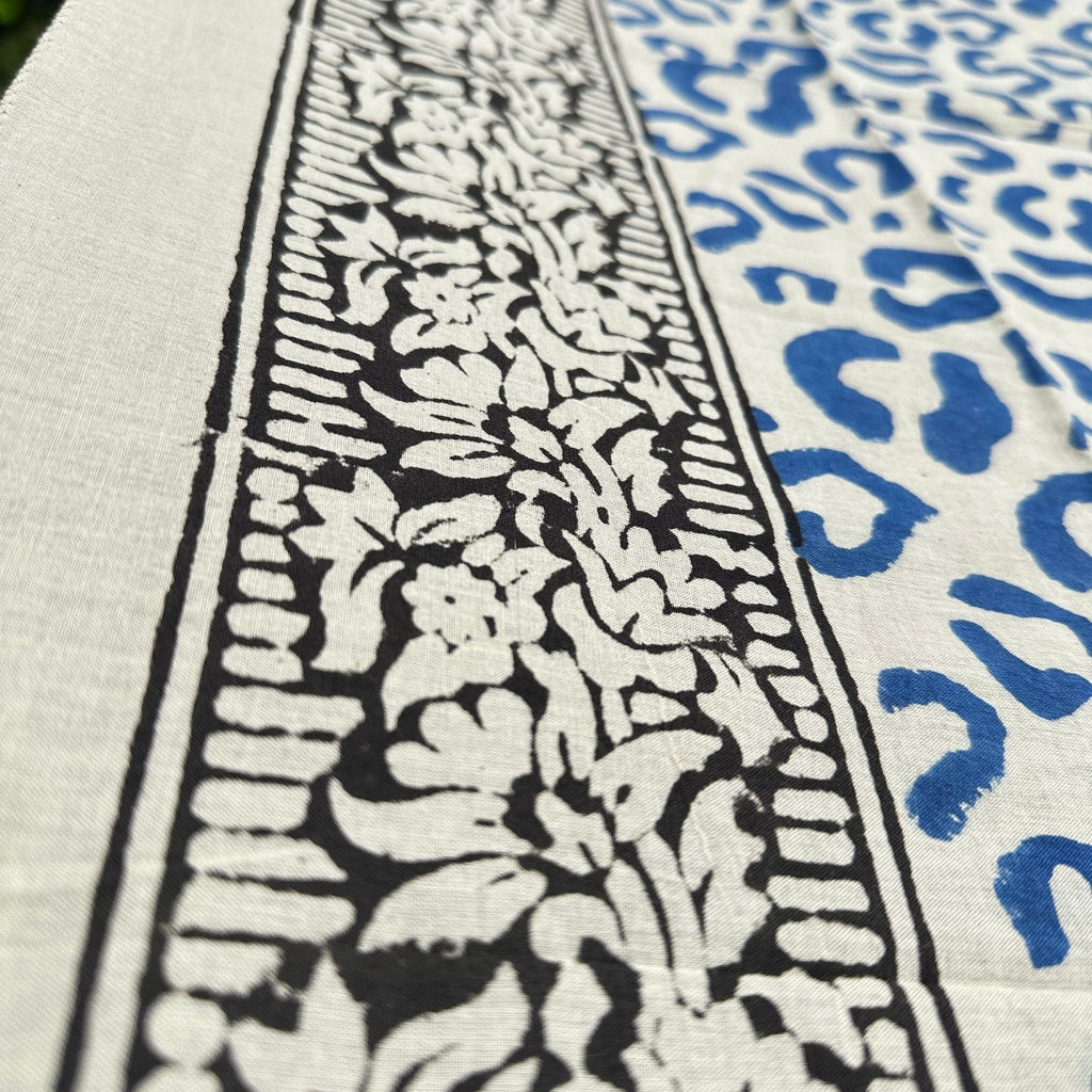 Darn Good Yarn Wild Indigo Bloom – Hand Block Print Cotton Scarf, Oversized Boho Wrap & Lightweight Sarong — detail shot 6