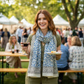 Darn Good Yarn Wild Indigo Bloom – Hand Block Print Cotton Scarf, Oversized Boho Wrap & Lightweight Sarong — main product shot