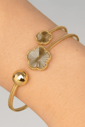 Clover Inspired Cuff Bracelet 18k Gold Plated