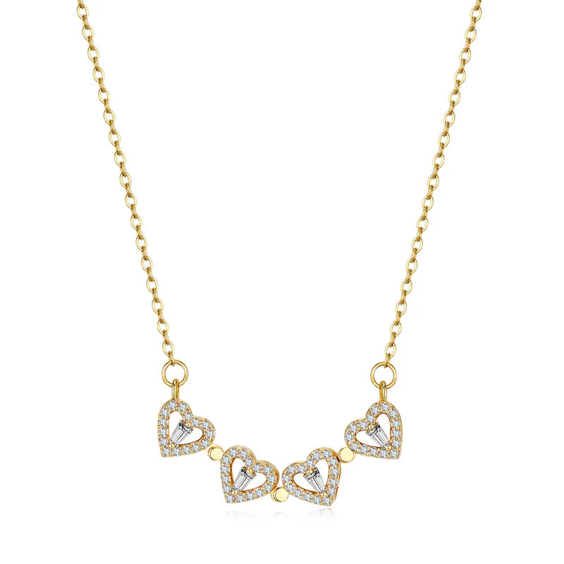 SORI STYLE Four-Leaf Clover Hearts Necklace — size reference