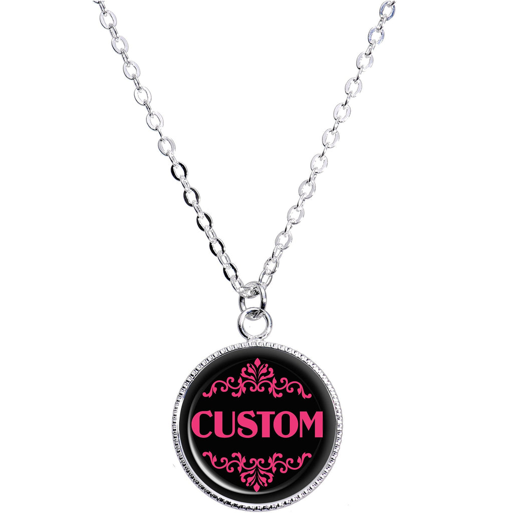 BodyCandy Custom Pink Personalized Name Silver Plated Chain Necklace — main product shot