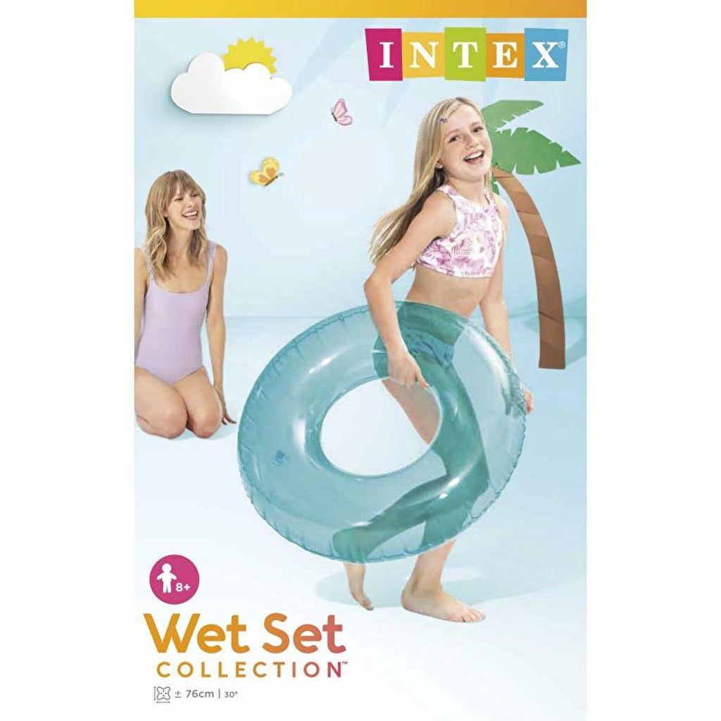 Intex Transparent Jumbo Swim Ring - 76cm Inflatable Pool Float for Kids & Adults - Fun Beach & Water Toy