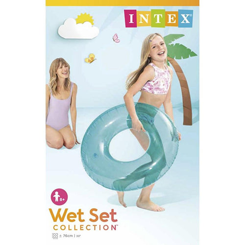 Intex Transparent Jumbo Swim Ring - 76cm Inflatable Pool Float for Kids & Adults - Fun Beach & Water Toy