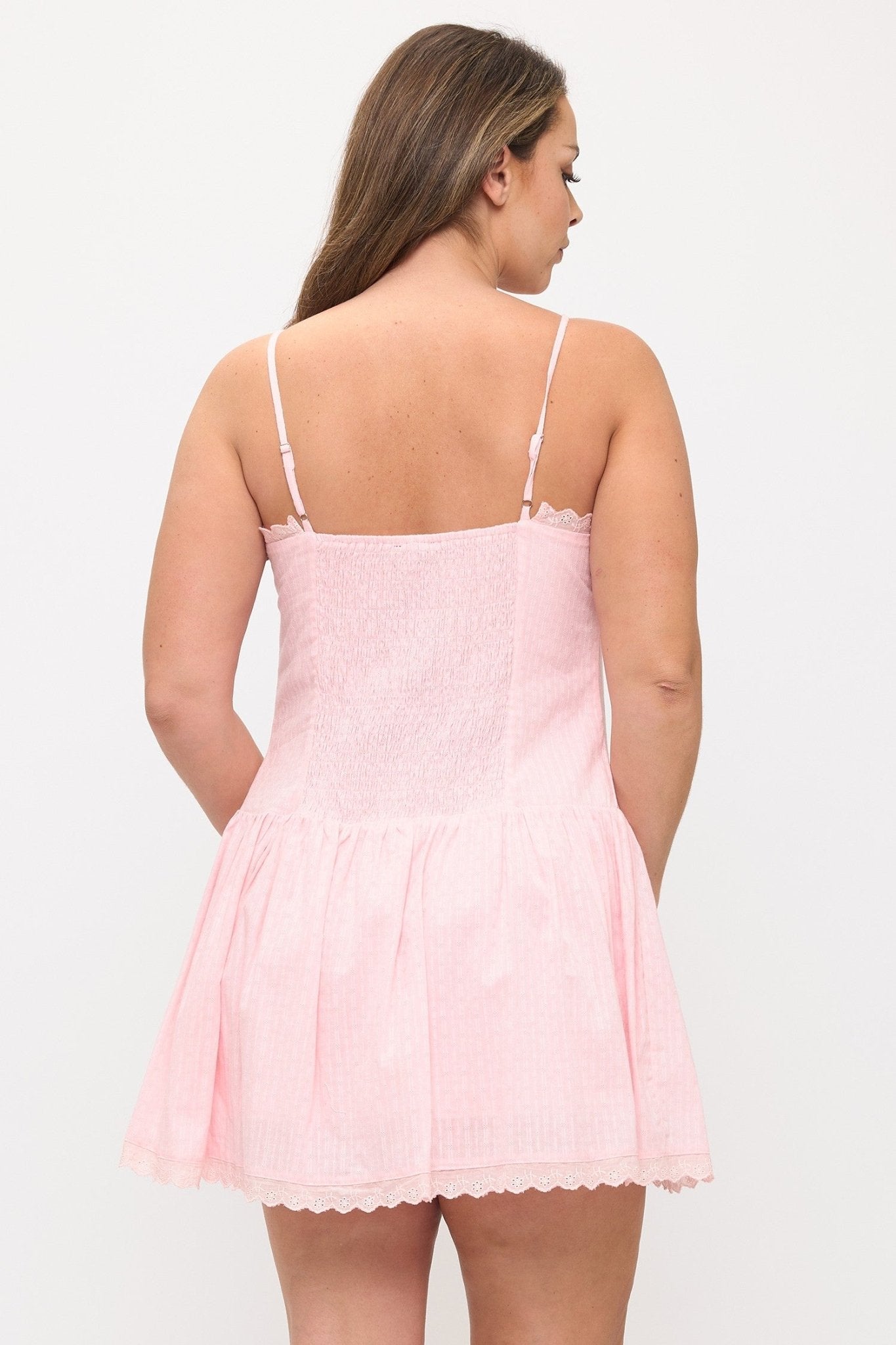 Coastal Charm Cotton Drop-Waist Mini Dress – Plus Size Casual Dress