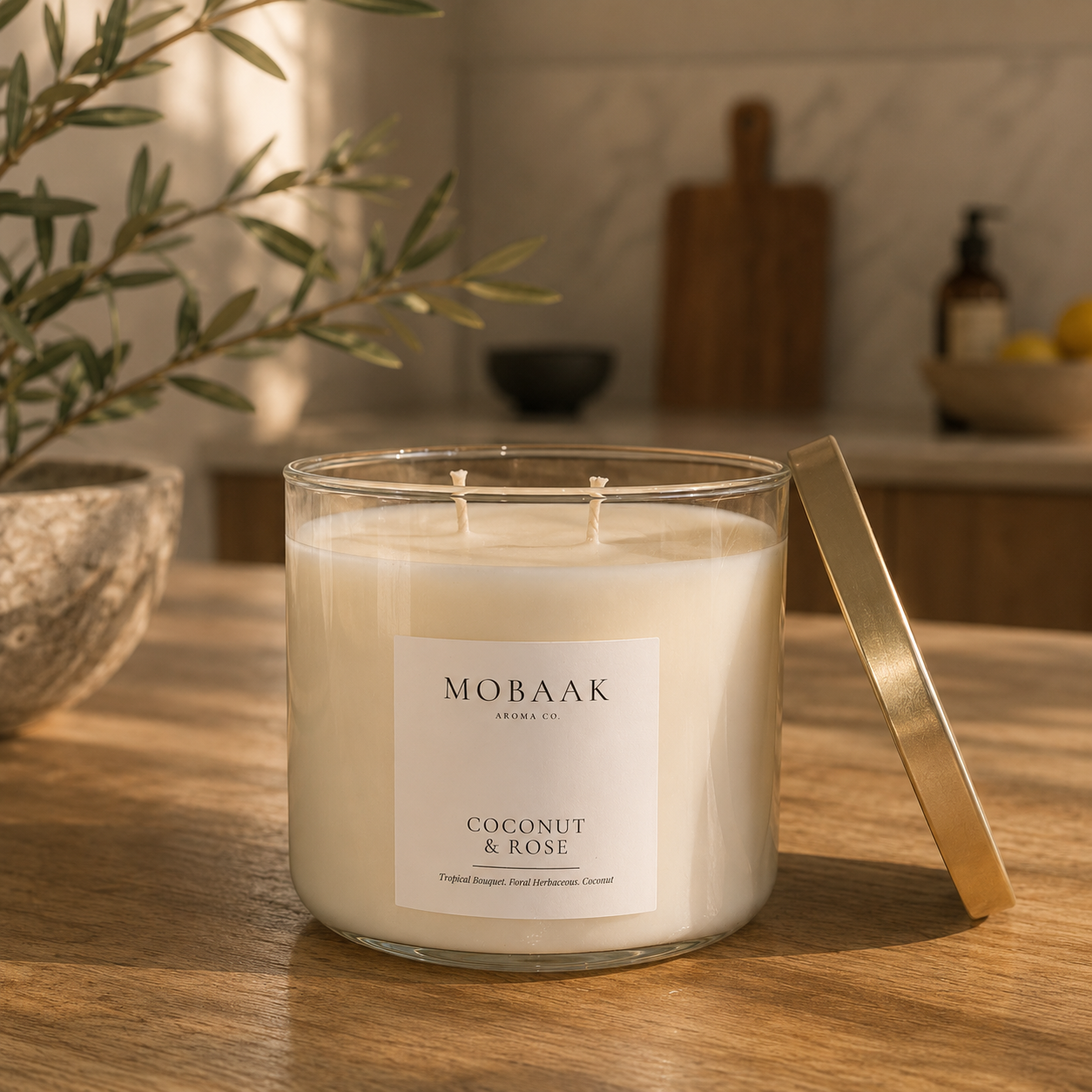 Coconut & Rose Candle – Mobaak Aromatherapy Shoppe