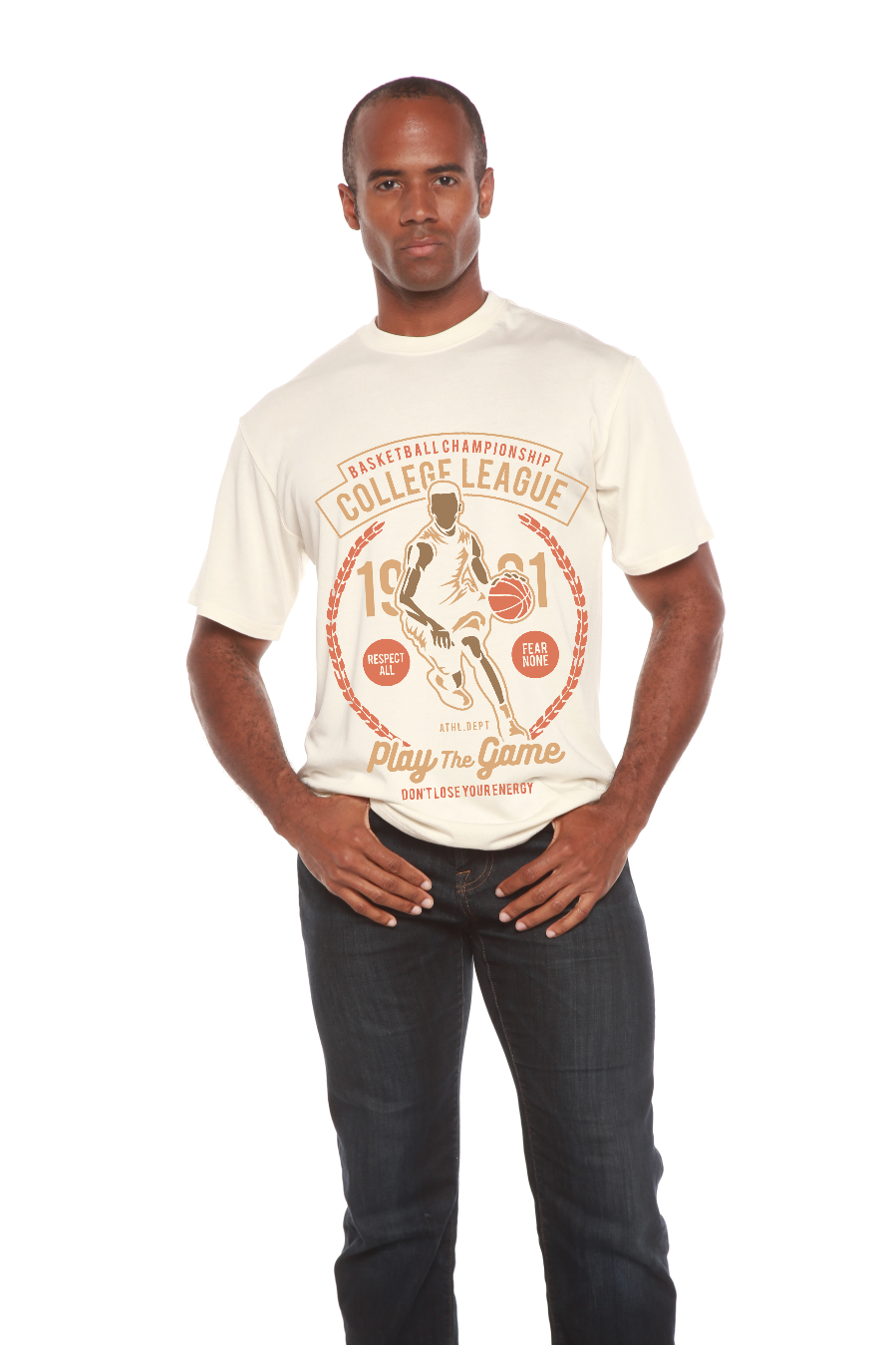 Spun Bamboo College League Men's Bamboo Viscose/Organic Cotton Short Sleeve Graphic T-Shirt — comparison shot
