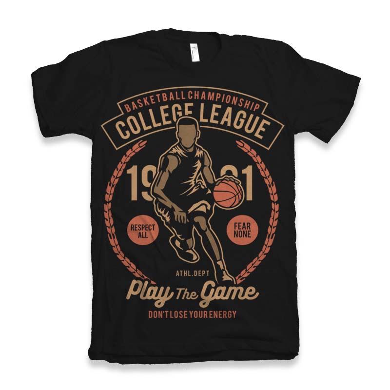 Spun Bamboo College League Men's Bamboo Viscose/Organic Cotton Short Sleeve Graphic T-Shirt — detail close-up
