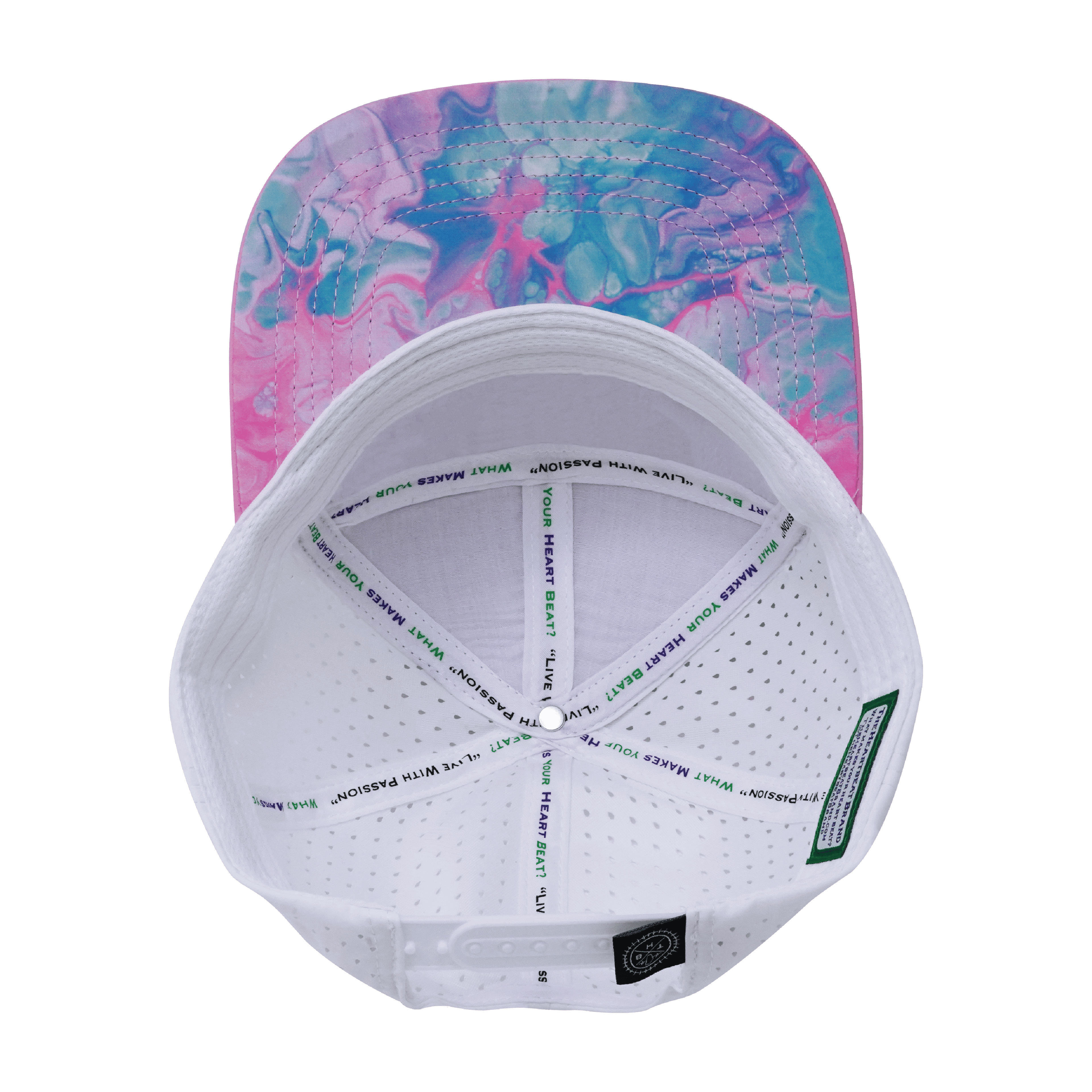 **ADULT** Color Vibes Flat Bill Hat — Cotton Candy / Pink / Neon Blue / White