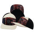 The Heartbeat Brand **ADULT** Color Vibes Flat Bill Hat — Art Deco / Cream / Black — main product shot