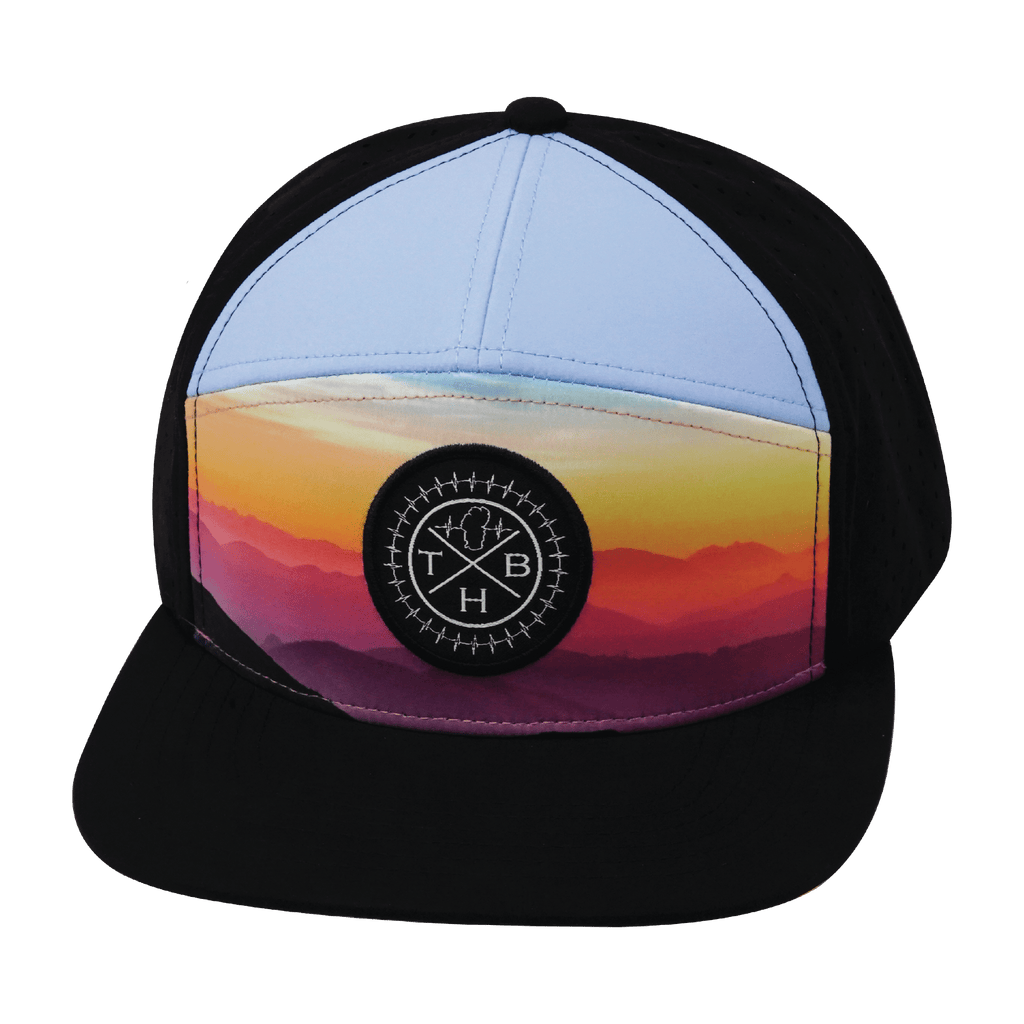 **ADULT** Color Vibes Hat - Flat Bill - Blue Ridge - Black / Baby Blue - Laser Mesh