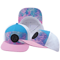 **ADULT** Color Vibes Flat Bill Hat — Cotton Candy / Pink / Neon Blue / White