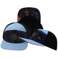 The Heartbeat Brand **ADULT** Color Vibes Hat - Flat Bill - Midnight Mirage - Baby Blue / Black - Laser Mesh — main product shot