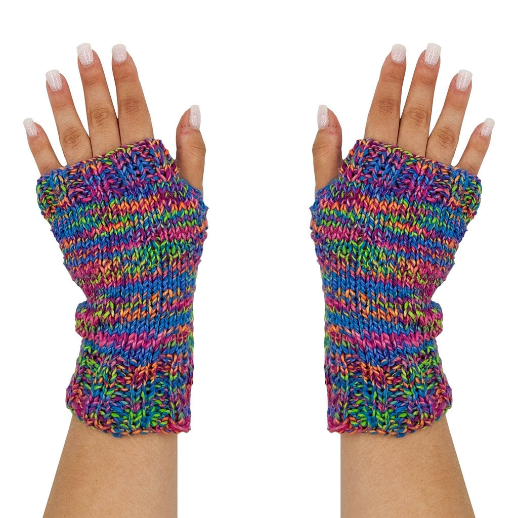 Darn Good Yarn Darn Good Yarn Colorful Fingerless Mitts Knitting and Crochet Kit — kits category context