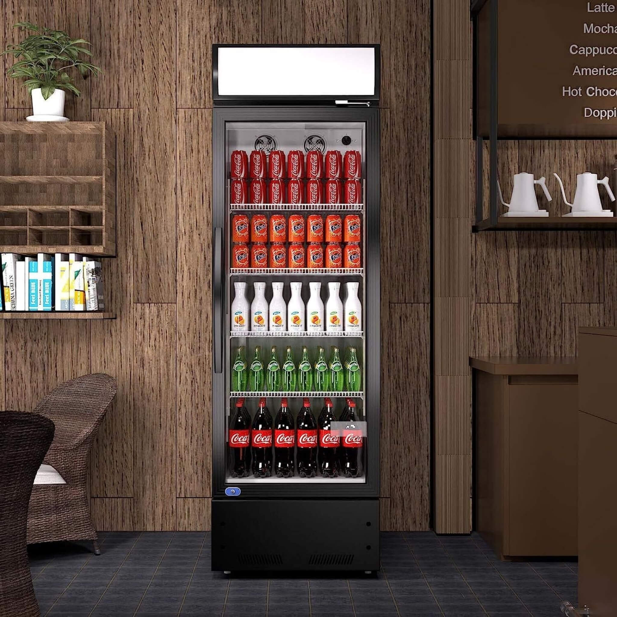 Heavy Duty Industrial Glass Door Beverage Merchandiser Refrigerator Cooler, 11 Cu.Ft (SAK04571) – SAKSBY WHOLESALE, view 3