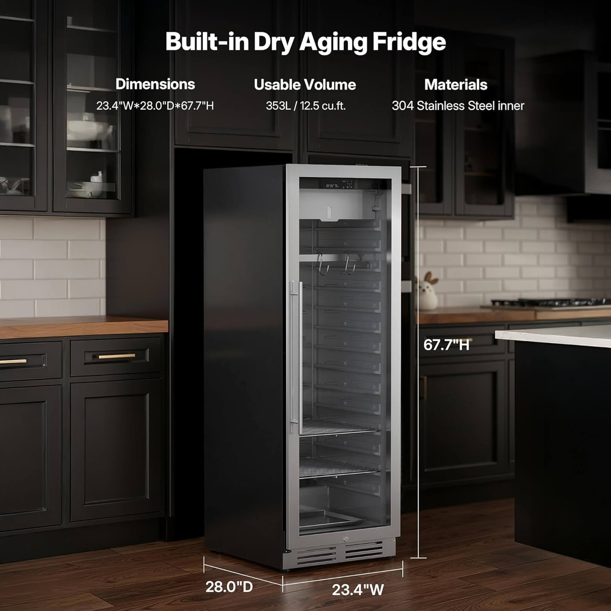 Commercial 12.5 Cu.Ft Dry Aging Fridge For Steaks, Beef, Lamb, And Ham (SAK63584) – SAKSBY WHOLESALE, view 9