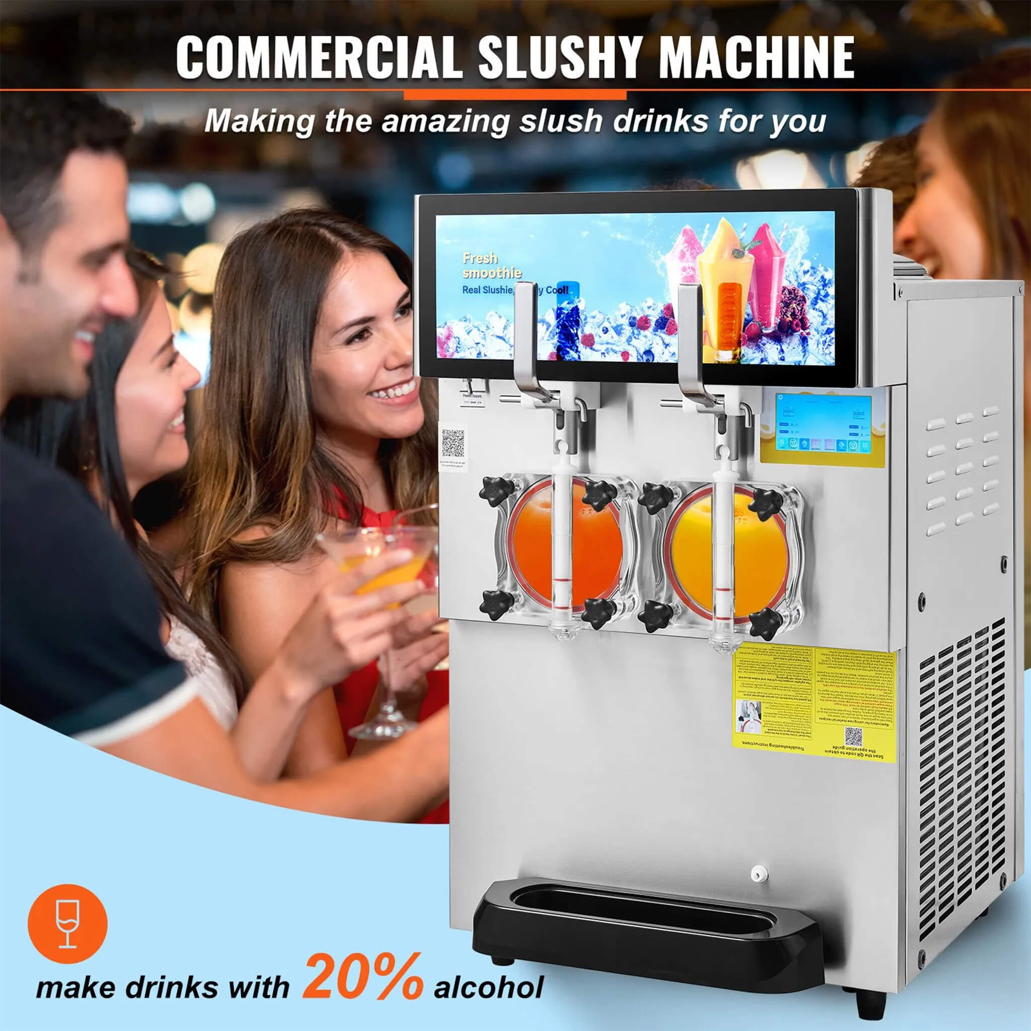 16L Commercial 1155W Double Bowl Stainless Steel Slushy Margarita Machine (SAK98402) – SAKSBY WHOLESALE, view 7