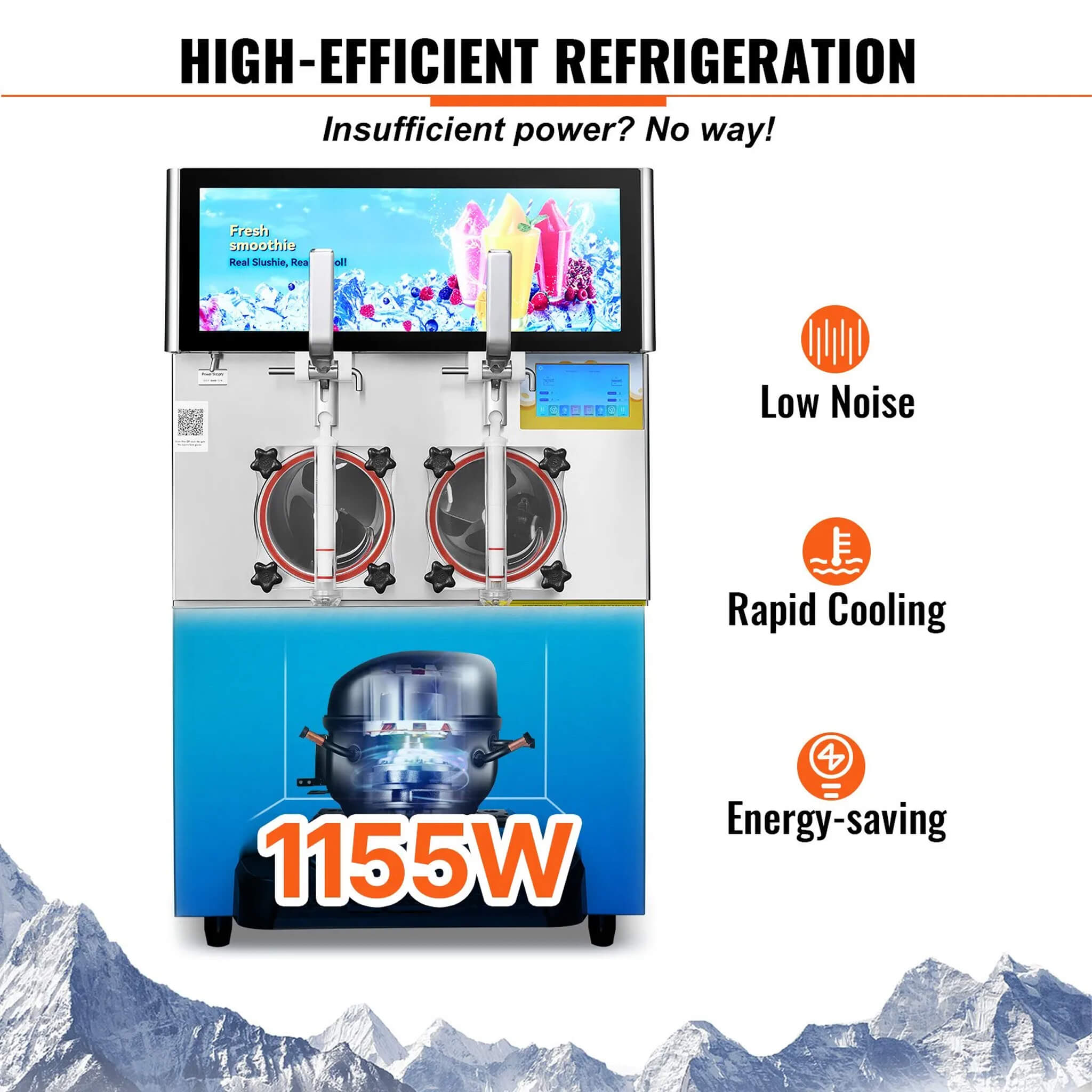 16L Commercial 1155W Double Bowl Stainless Steel Slushy Margarita Machine (SAK98402) – SAKSBY WHOLESALE, view 4