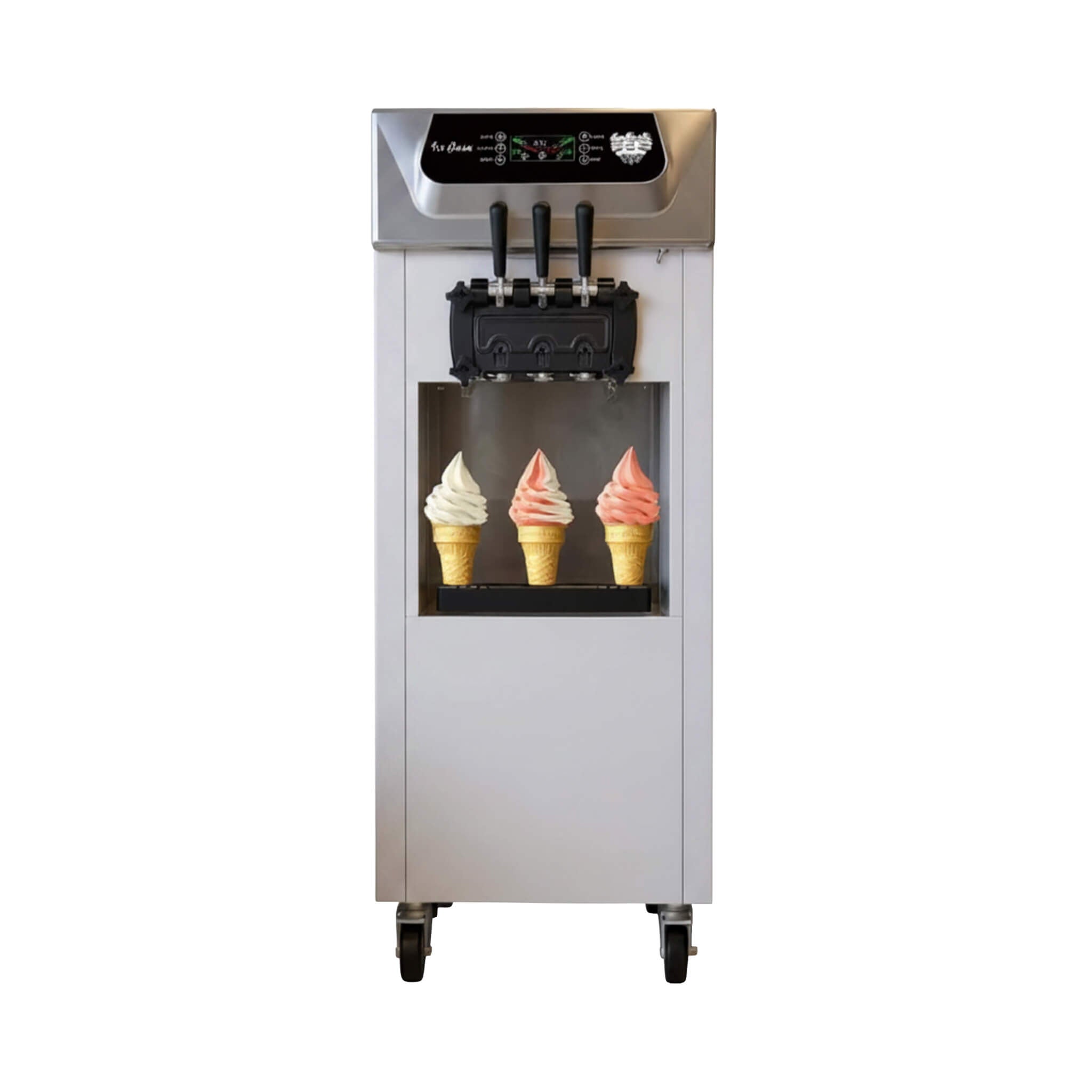 Commercial 2200W 3-Flavor Freestanding Soft Serve Ice Cream Machine With Auto Clean (SAK83517) – SAKSBY WHOLESALE
