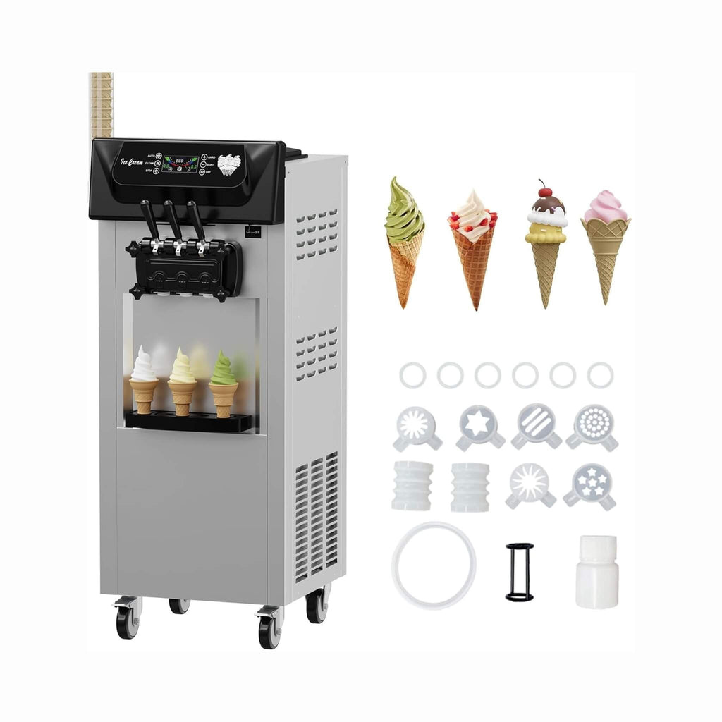 Commercial 2200W 3-Flavor Freestanding Soft Serve Ice Cream Machine With Auto Clean (SAK83517) – SAKSBY WHOLESALE, view 9