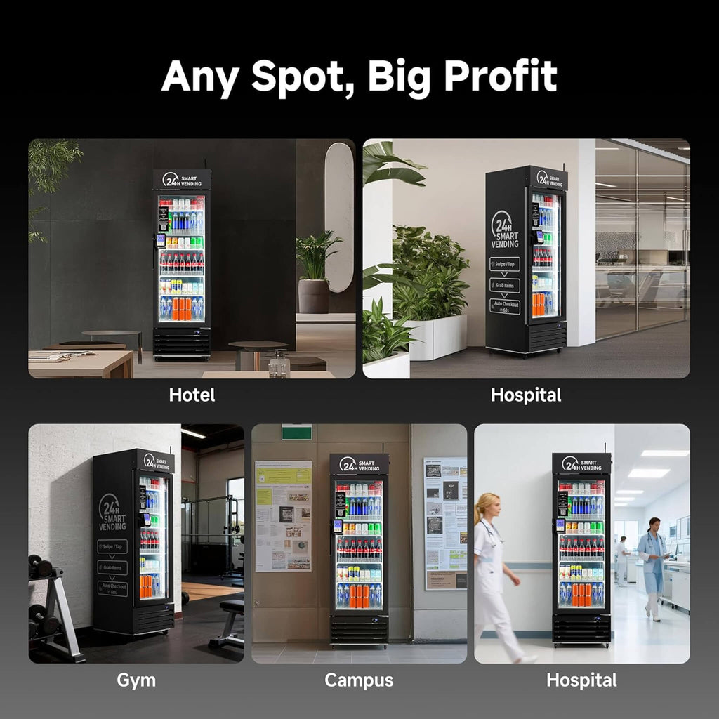 Commercial 252-Bottle AI-Powered Combo Refrigerated Vending Machine With Self-Checkout (SAK10538) – SAKSBY WHOLESALE, view 9