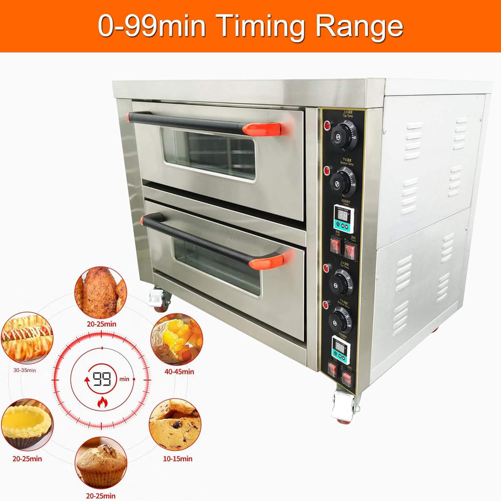 6400W Commercial Electric Double Deck Convection Baking Pizza Oven (SAK37281) – SAKSBY WHOLESALE, view 6