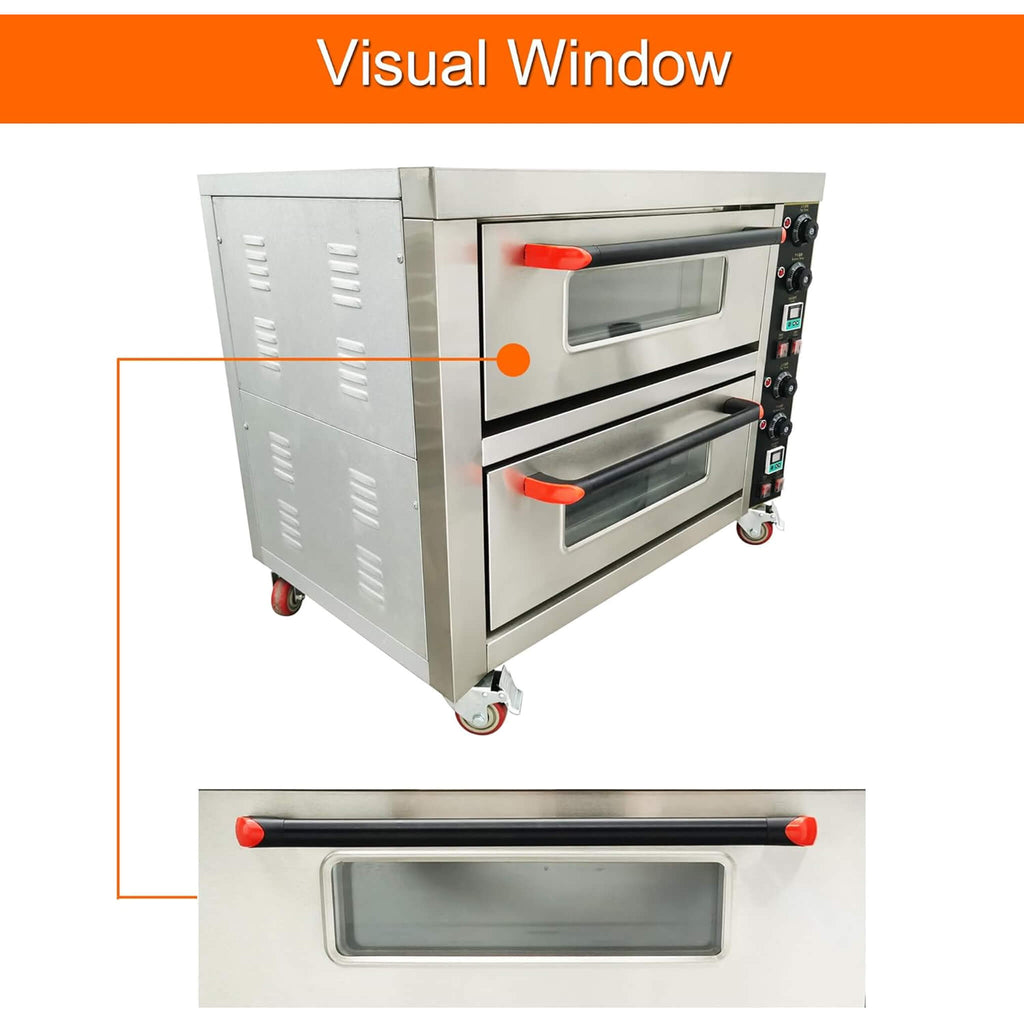 6400W Commercial Electric Double Deck Convection Baking Pizza Oven (SAK37281) – SAKSBY WHOLESALE, view 4