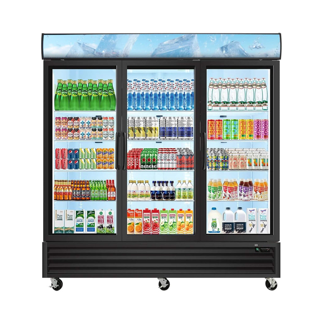 Commercial 70 Cu.Ft Reach-In Glass Door Merchandiser Freezer With LED Top Panel And Swing Door (SAK43890) – SAKSBY WHOLESALE
