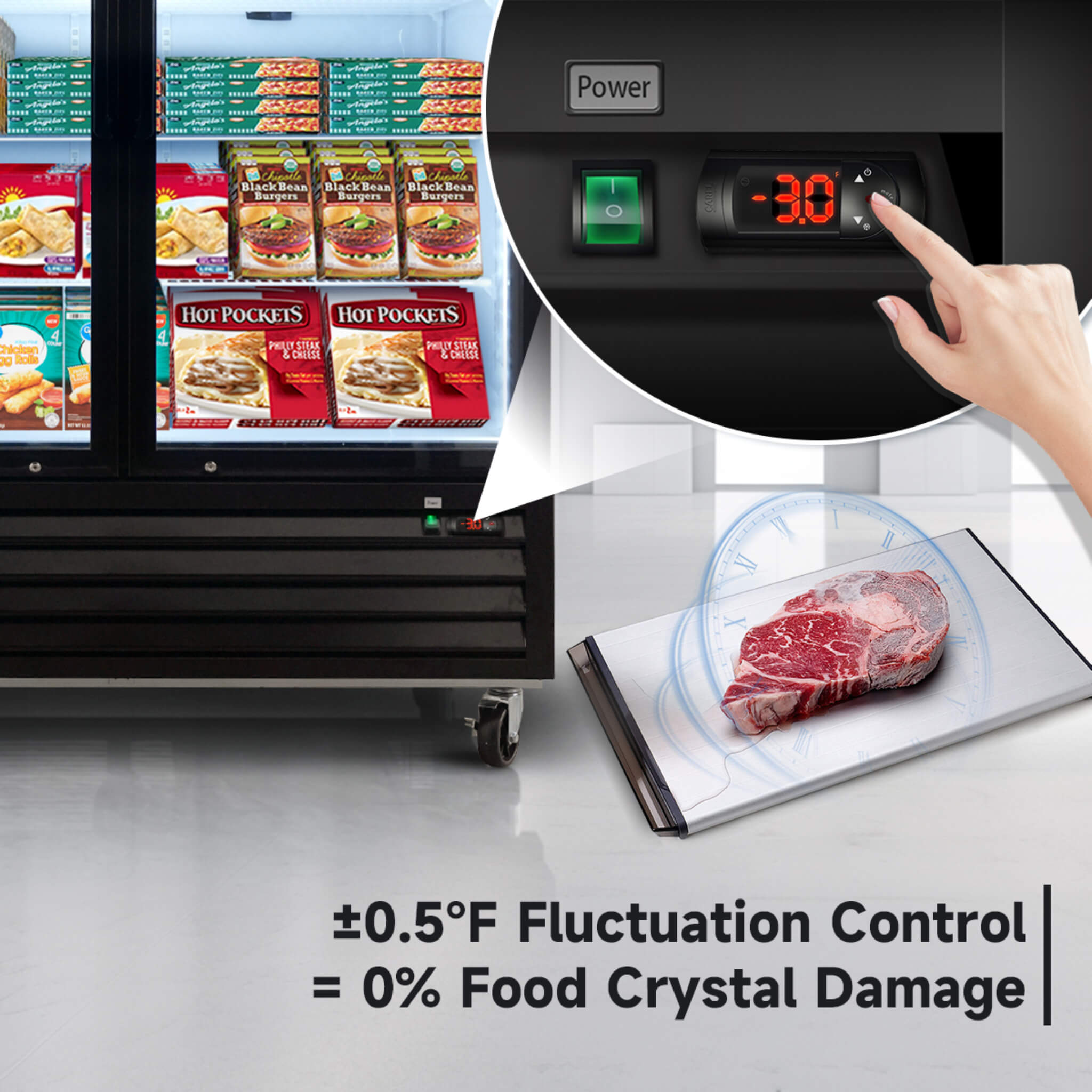 Commercial 70 Cu.Ft Reach-In Glass Door Merchandiser Freezer With LED Top Panel And Swing Door (SAK43890) – SAKSBY WHOLESALE,