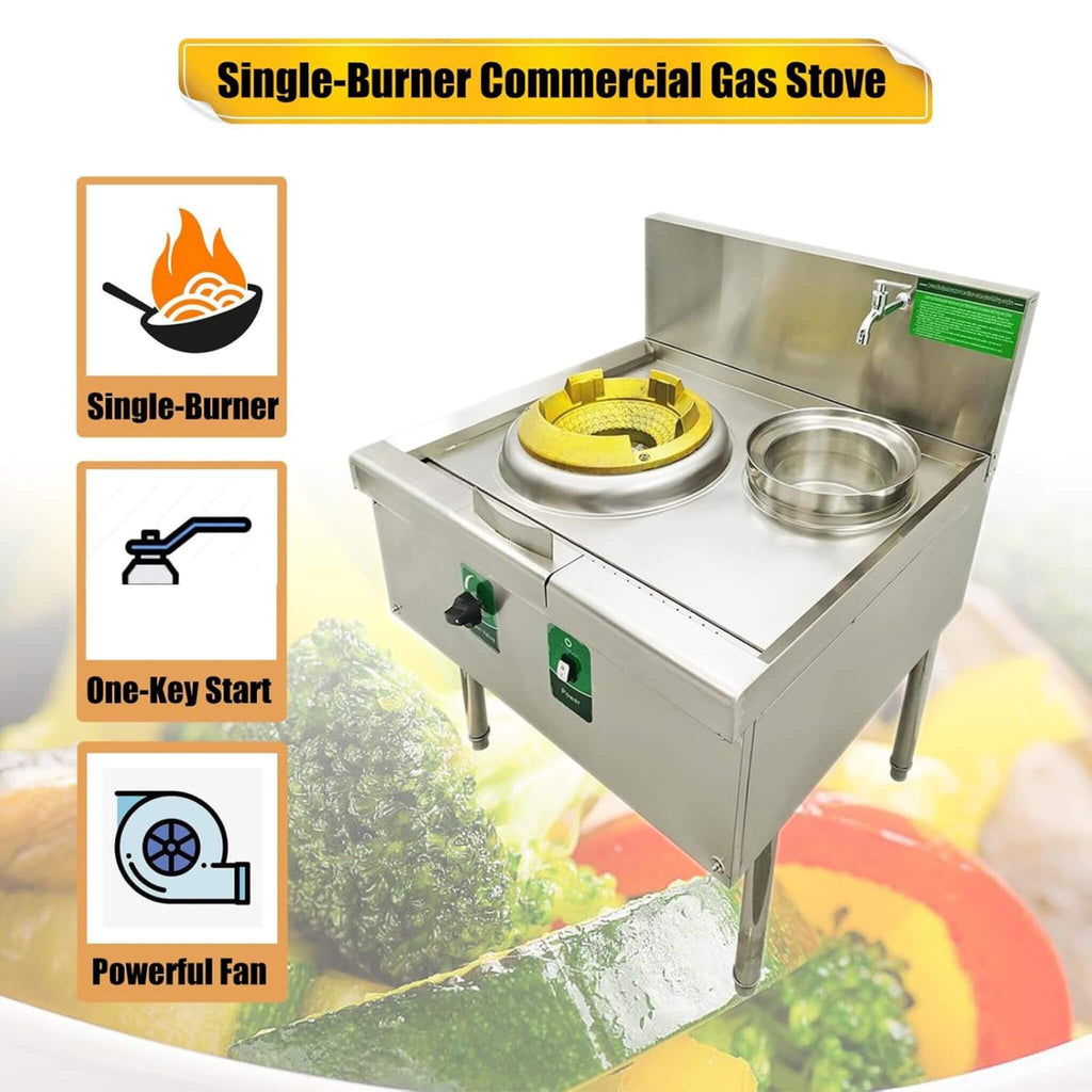 Commercial 85300 BTU Stainless Steel Single-Burner LPG NG Wok Stove (SAK46827) – SAKSBY WHOLESALE, view 5