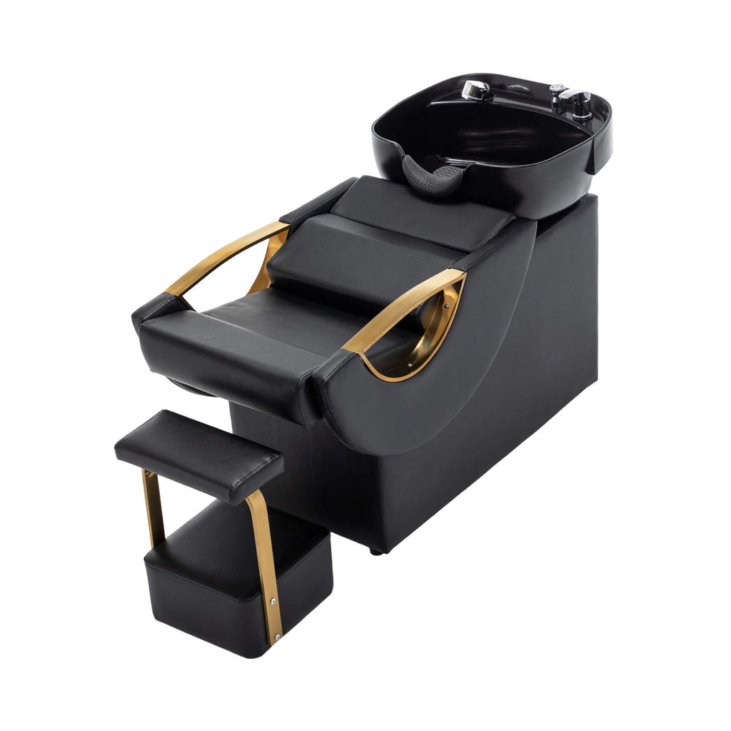 Commercial Black And Gold Shampoo Bowl Chair Set With Footrest (SAK43716) – SAKSBY WHOLESALE, view 16