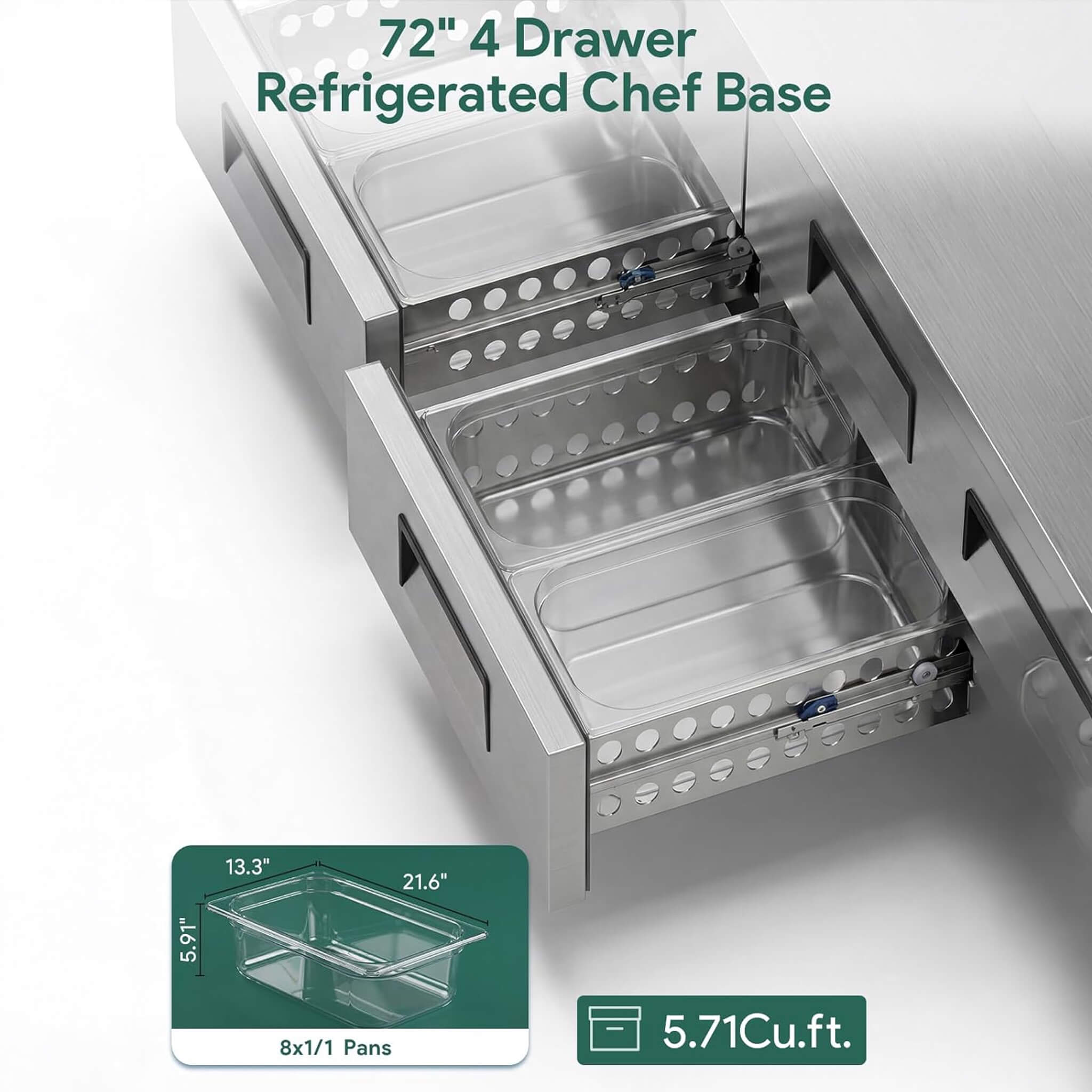 Commercial Double Drawer Undercounter Worktop Fridge With Chef Base & Wheels (SAK80596) – SAKSBY WHOLESALE, view 18
