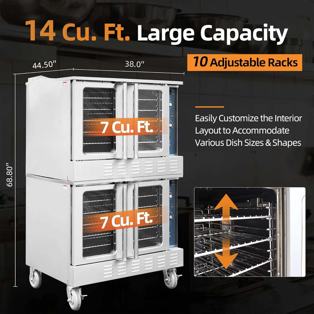 Commercial Full-Size Natural Gas/Propane Double-Stacked Convection Oven (SAK60914) – SAKSBY WHOLESALE, view 5