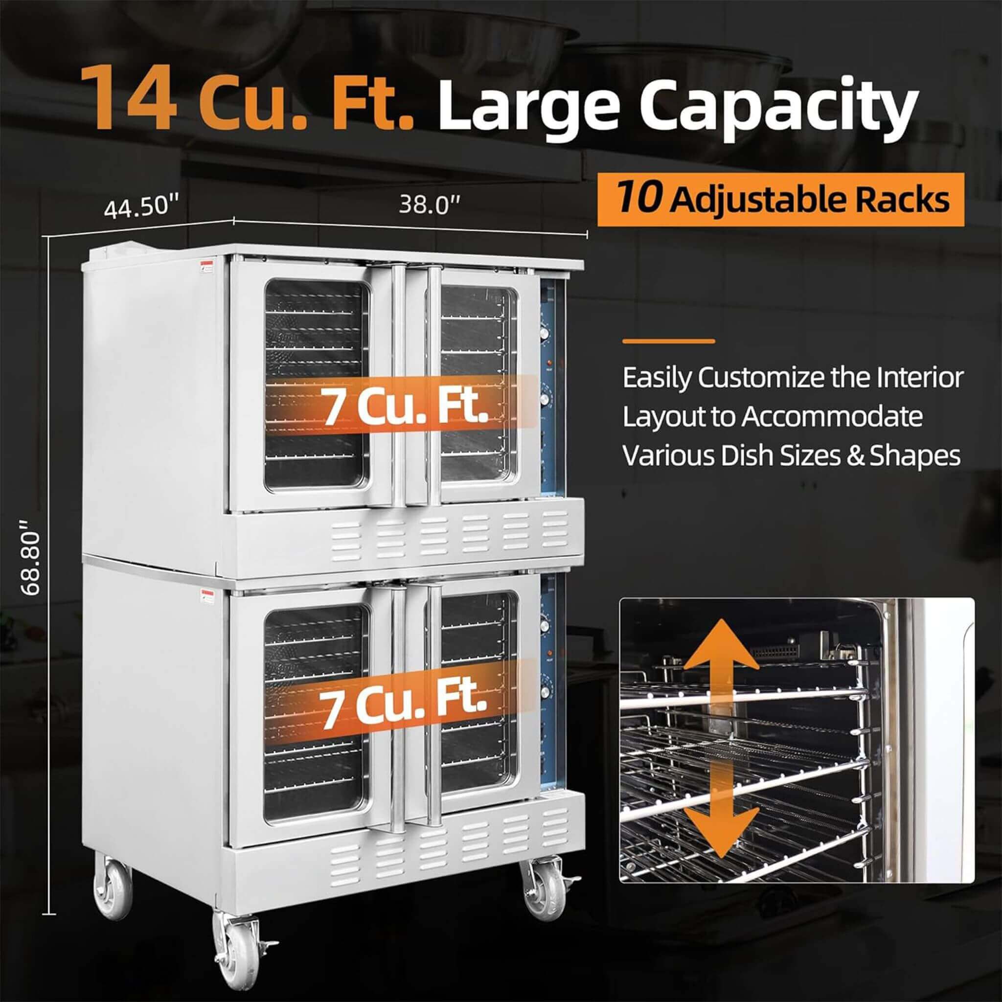 Commercial Full-Size Natural Gas/Propane Double-Stacked Convection Oven (SAK60914) – SAKSBY WHOLESALE, view 5